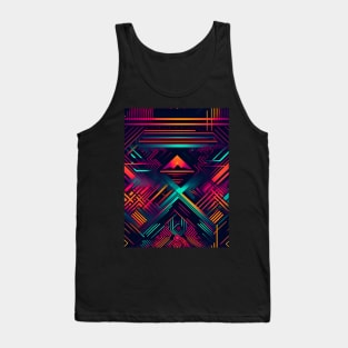 Neon Geometric Pattern Tank Top